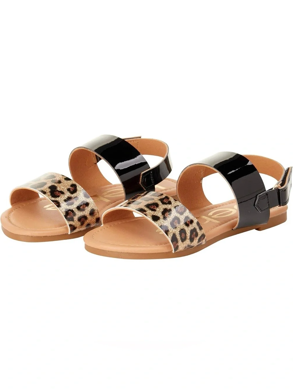 New! bebe glittery Leopard Black Girls Dress Sandals